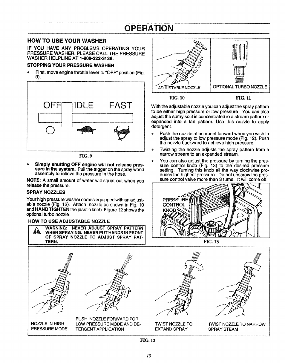 How to use your washer, Operation | Sears 580.75151 User Manual | Page 10 / 28