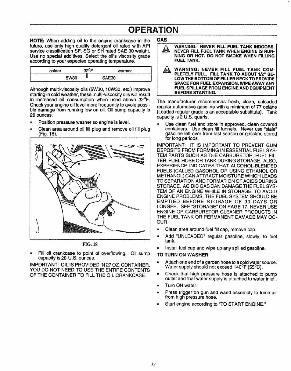 Operation | Sears 580.75151 User Manual | Page 12 / 28