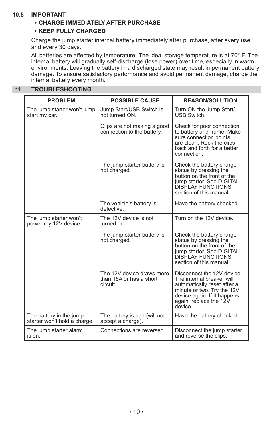 Sears Diehard Portable Power 1150 28.71988 User Manual | Page 11 / 12