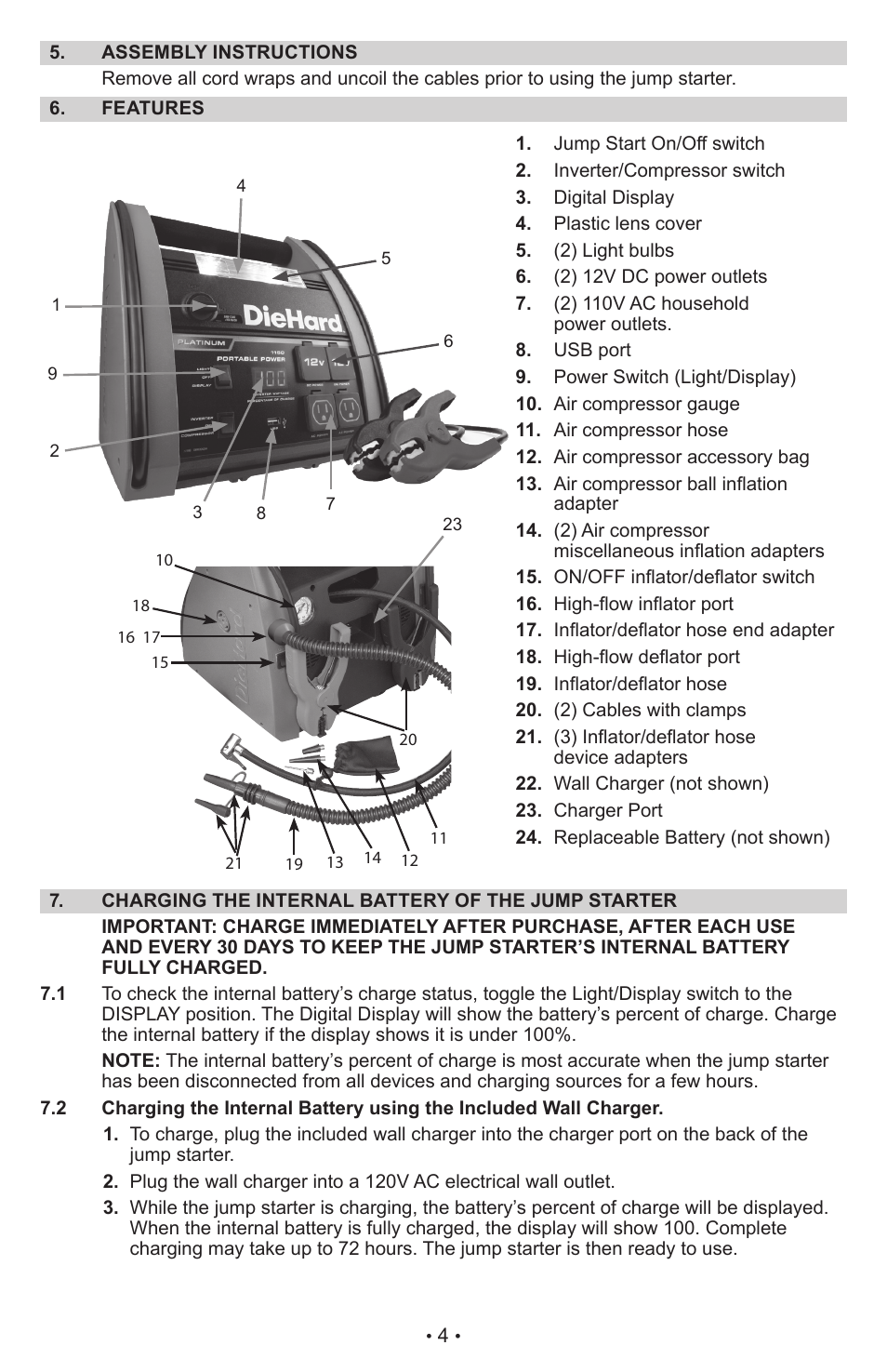 Sears Diehard Portable Power 1150 28.71988 User Manual | Page 5 / 12