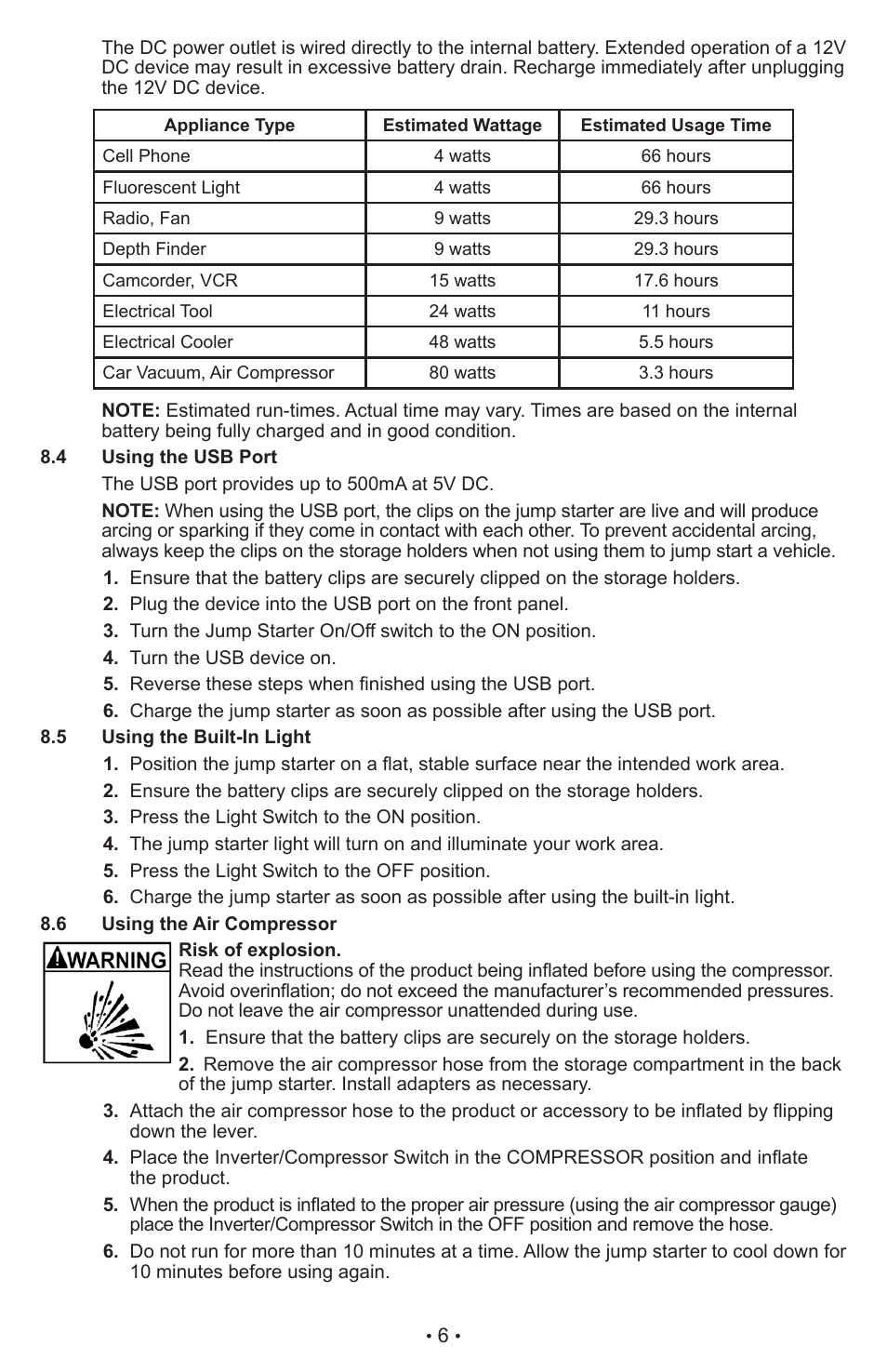 Sears Diehard Portable Power 1150 28.71988 User Manual | Page 7 / 12