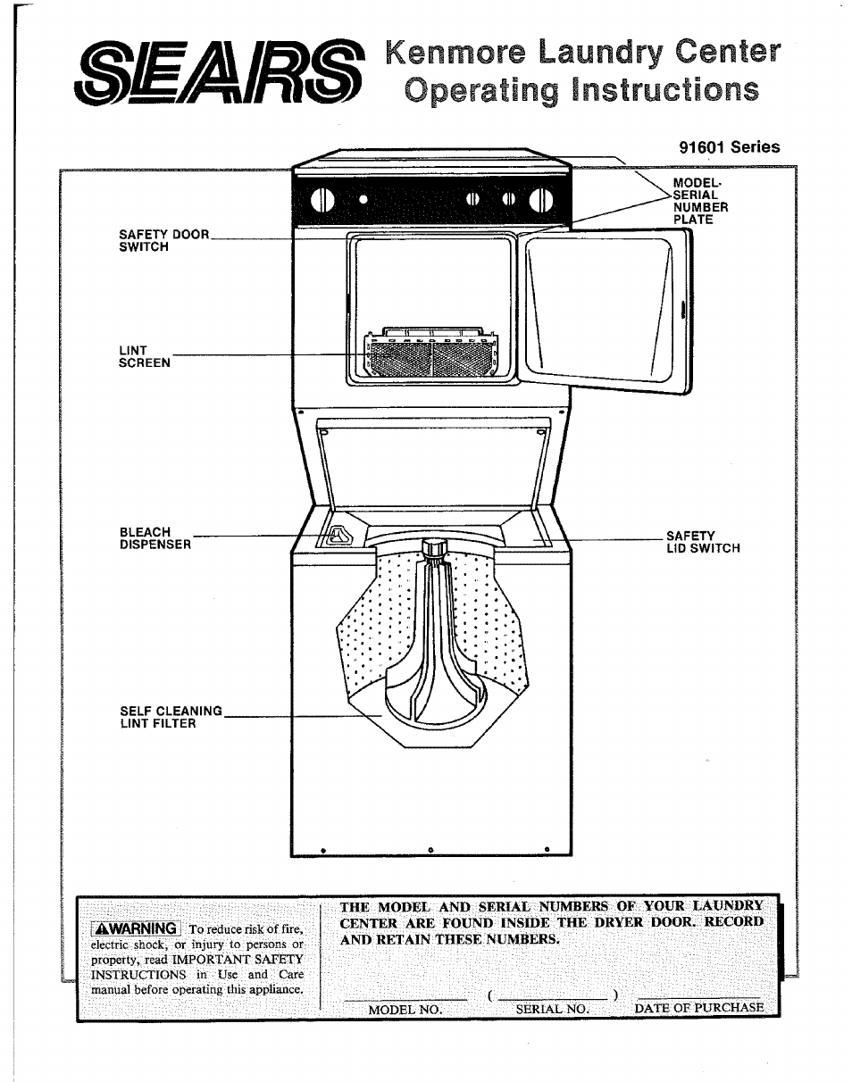 Sears 91601 User Manual | 3 pages