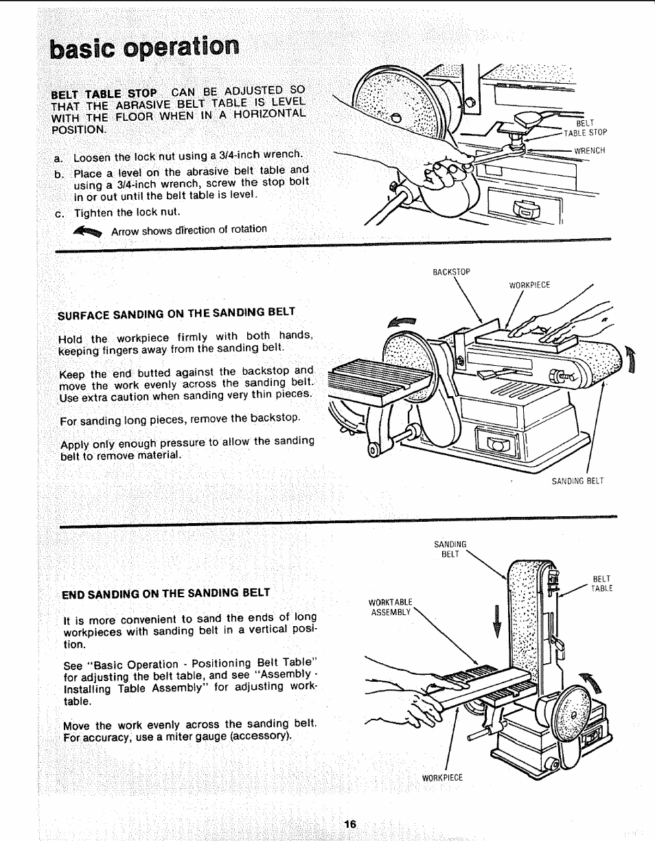 Basic operation | Sears 113.226424 User Manual | Page 16 / 24