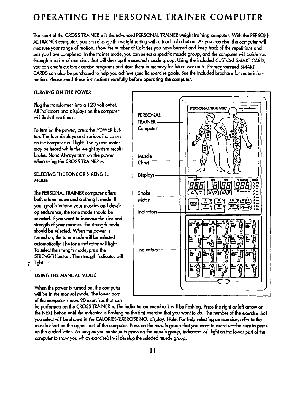 Operating the personal trainer computer | Sears 831.159341 User Manual | Page 12 / 36
