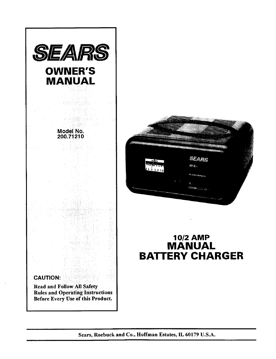 Sears 200.7121 User Manual | 12 pages