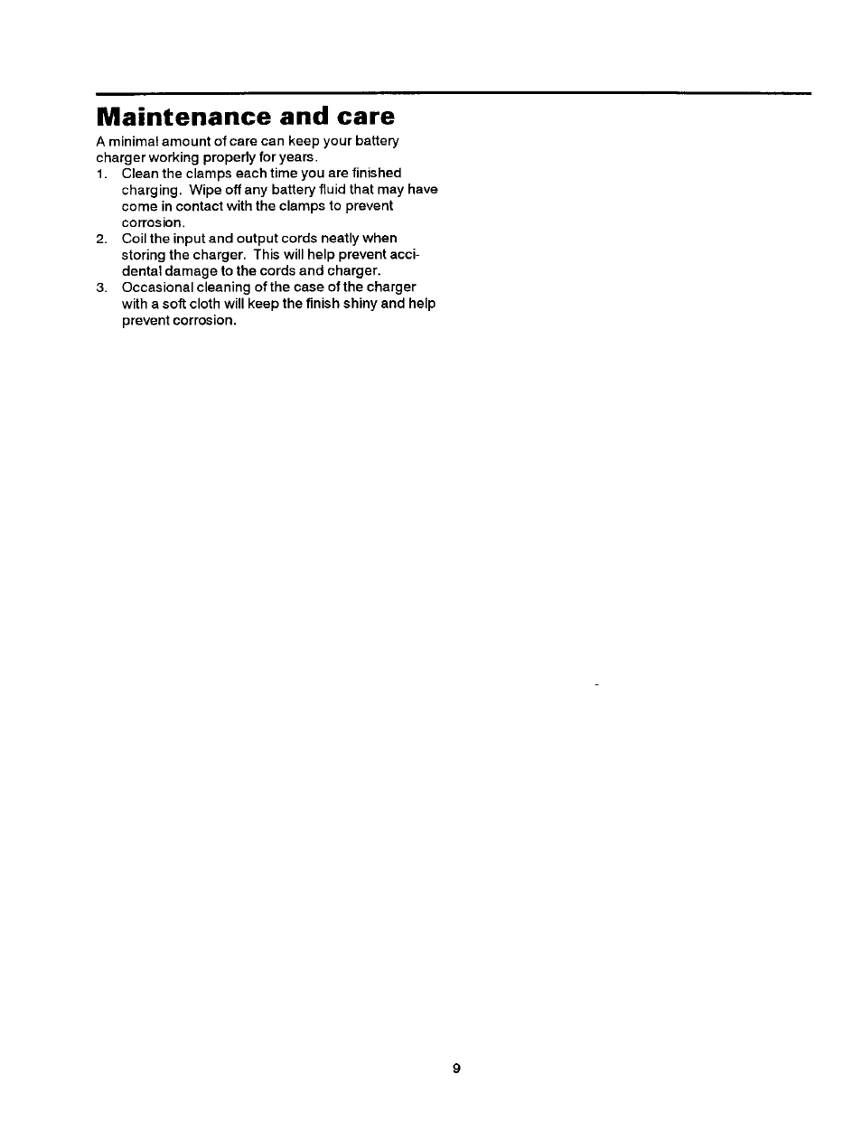 Maintenance and care | Sears 200.7121 User Manual | Page 10 / 12