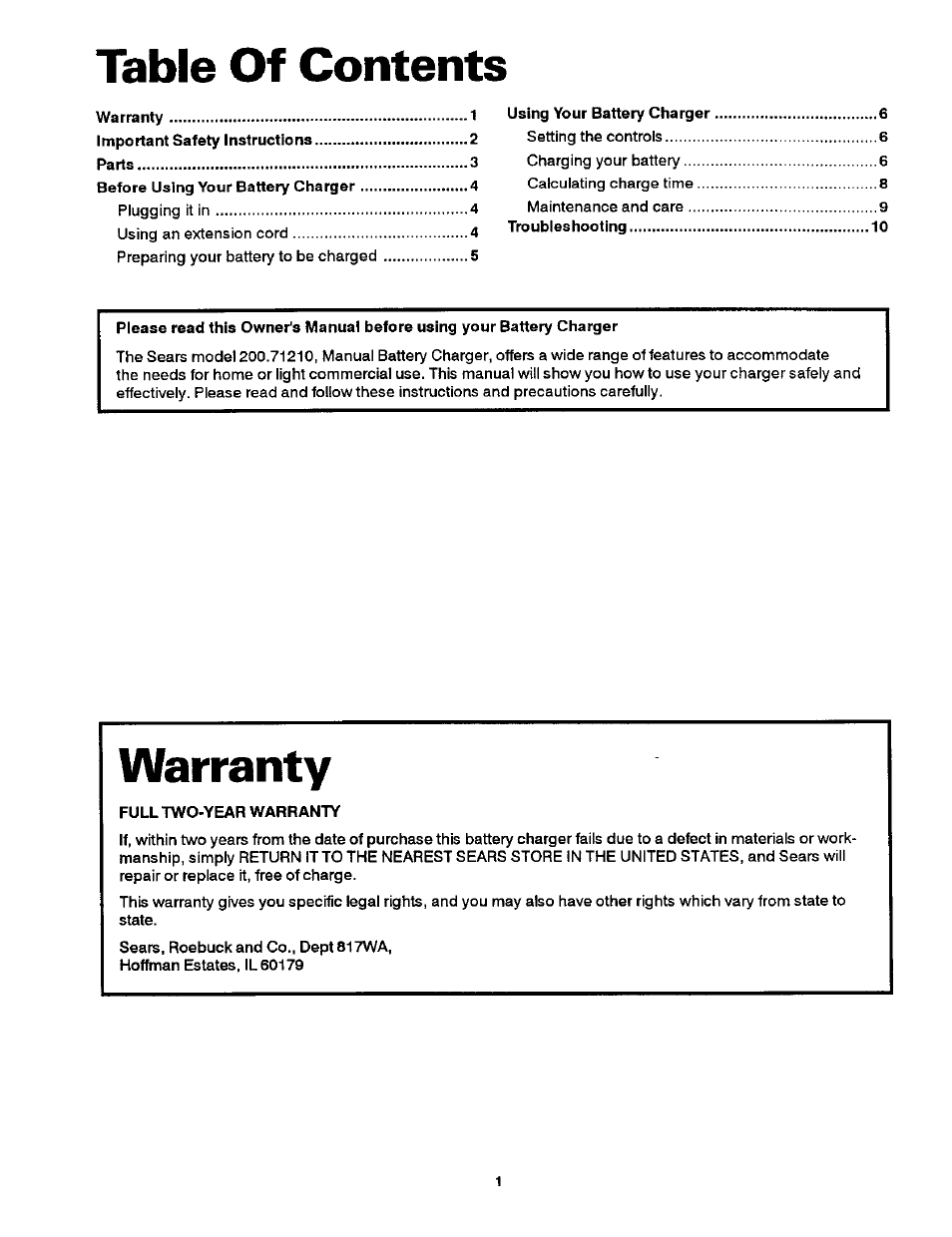 Sears 200.7121 User Manual | Page 2 / 12
