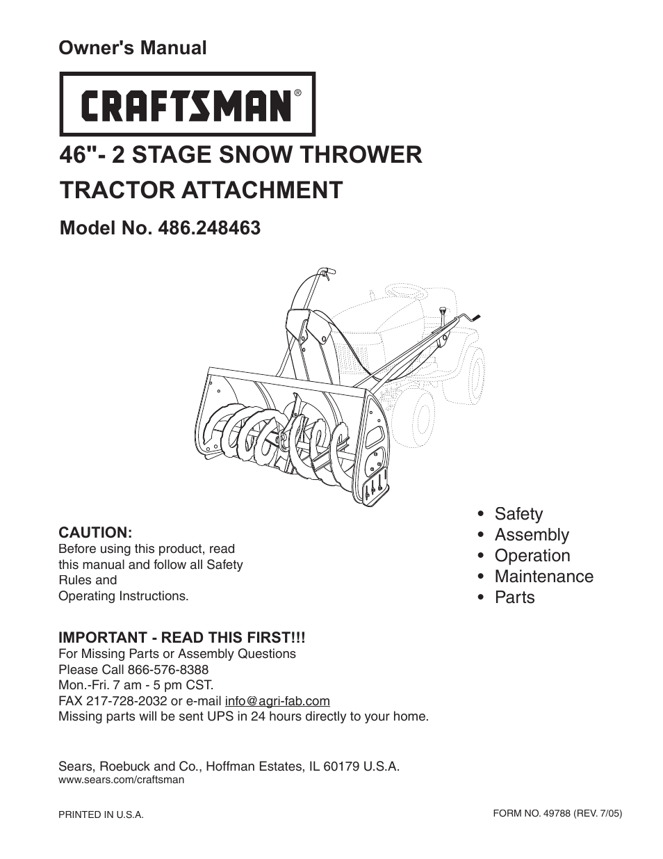 Sears 486.248463 User Manual | 28 pages