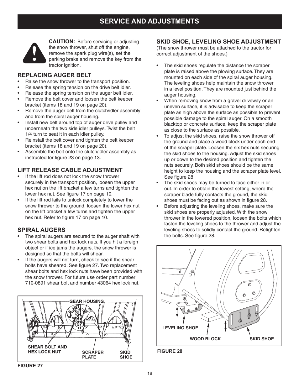 Service and adjustments | Sears 486.248463 User Manual | Page 18 / 28