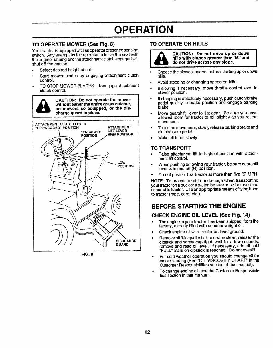 Operation | Sears 917.257632 User Manual | Page 12 / 56