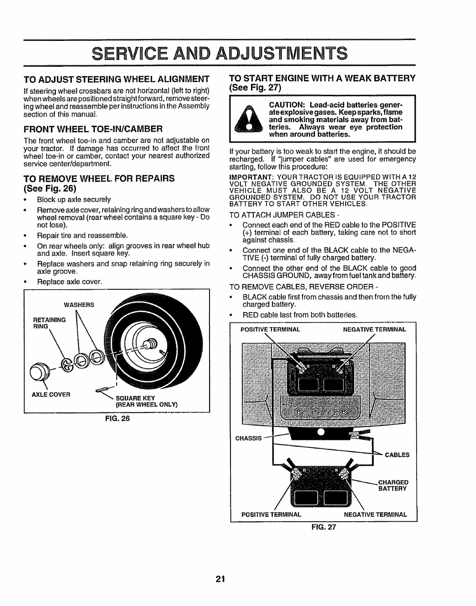 Service and adjustments | Sears 917.257632 User Manual | Page 21 / 56