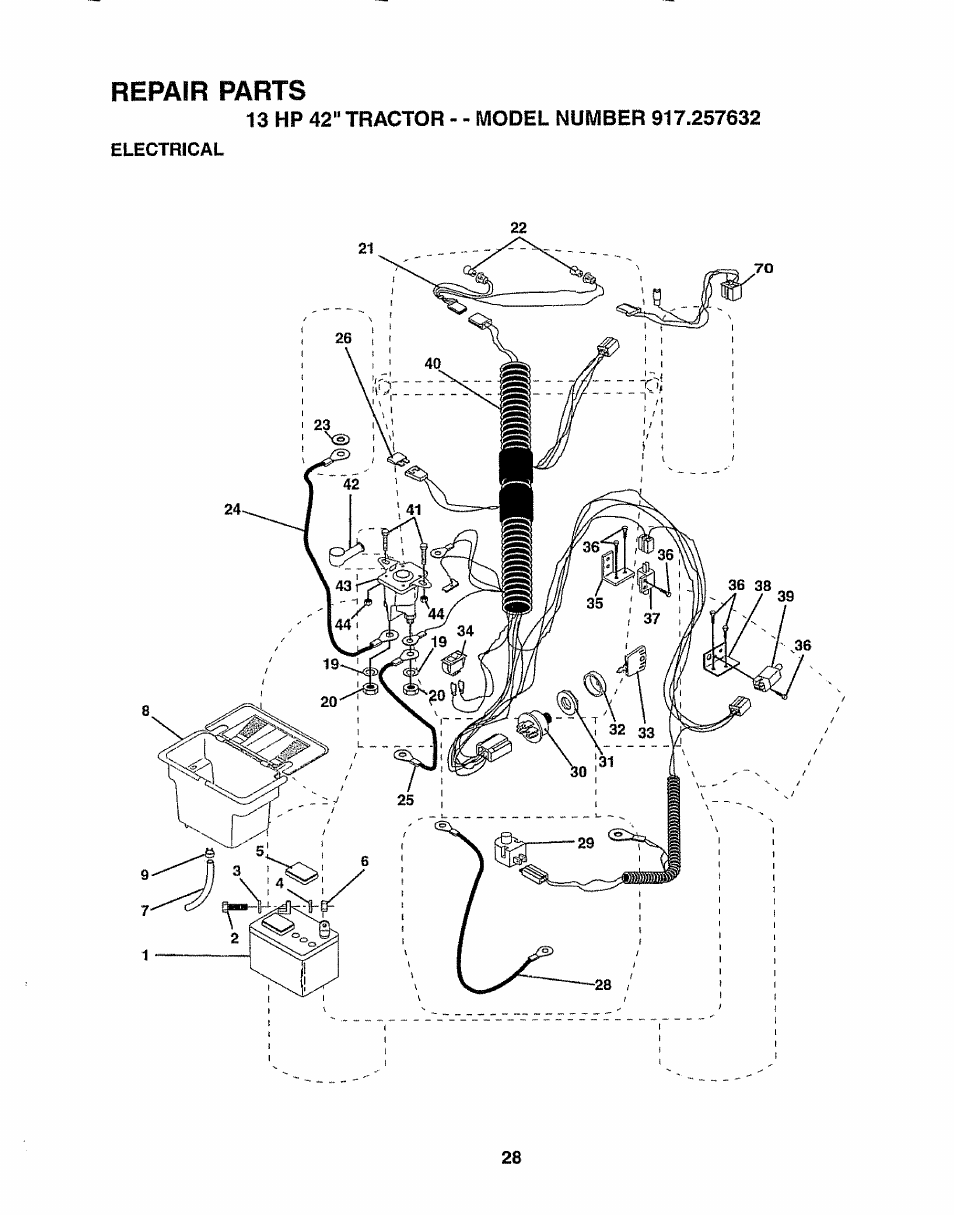 Repair parts | Sears 917.257632 User Manual | Page 28 / 56