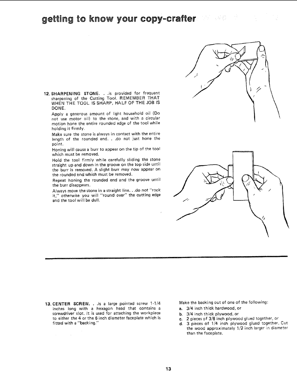 Getting to know your copy-crafter | Sears 113.24907 User Manual | Page 13 / 28