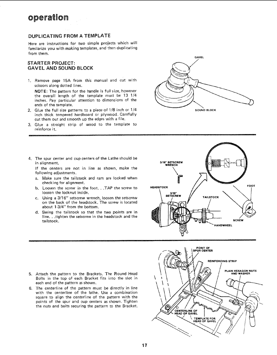 Operation | Sears 113.24907 User Manual | Page 17 / 28