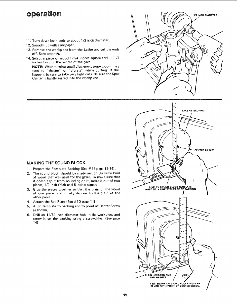 Peration | Sears 113.24907 User Manual | Page 19 / 28