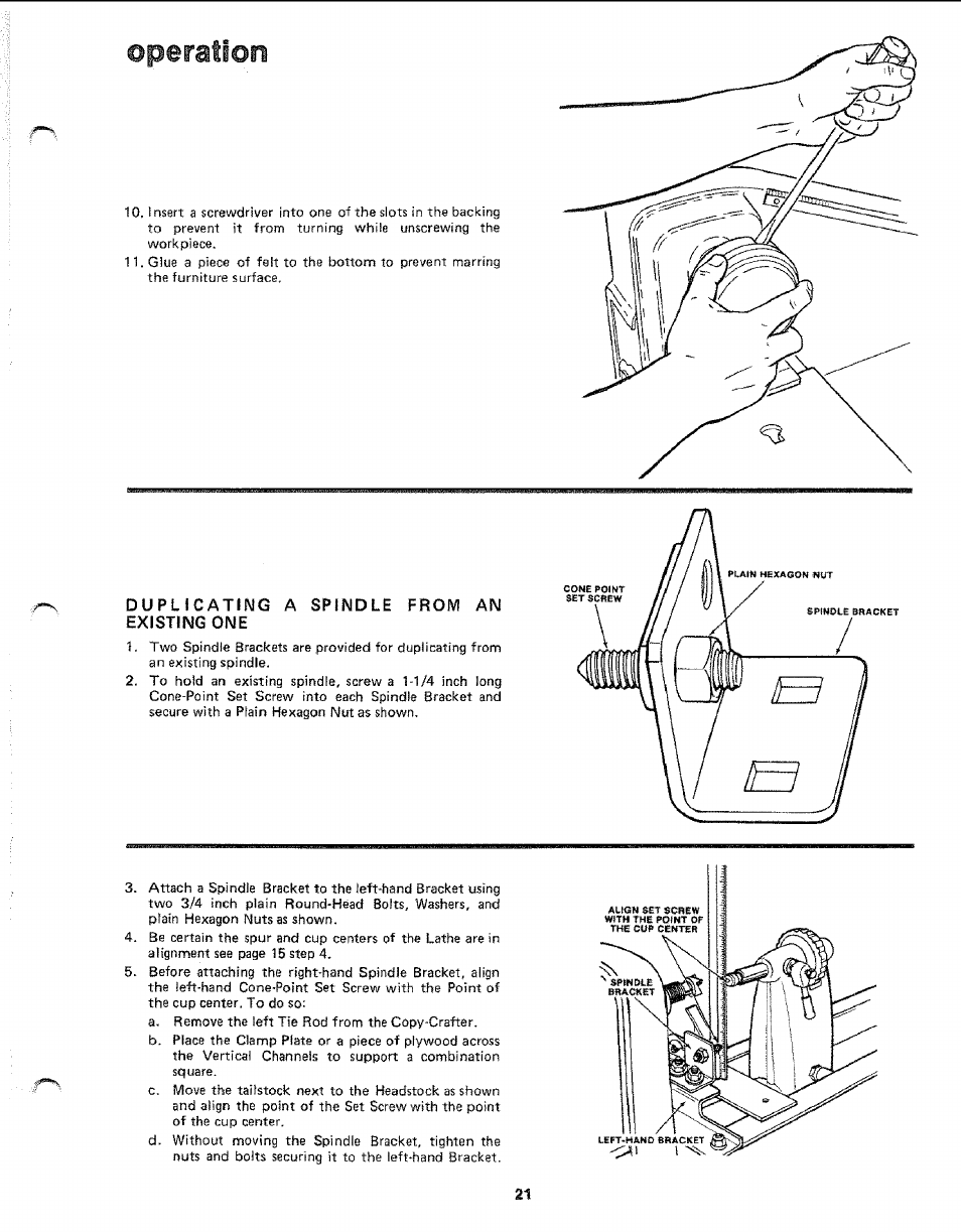 Peration | Sears 113.24907 User Manual | Page 21 / 28