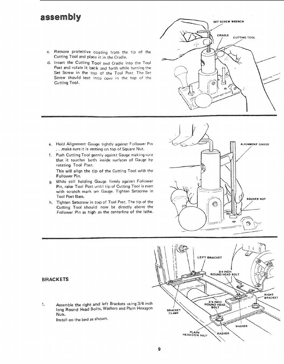 Assembly | Sears 113.24907 User Manual | Page 9 / 28