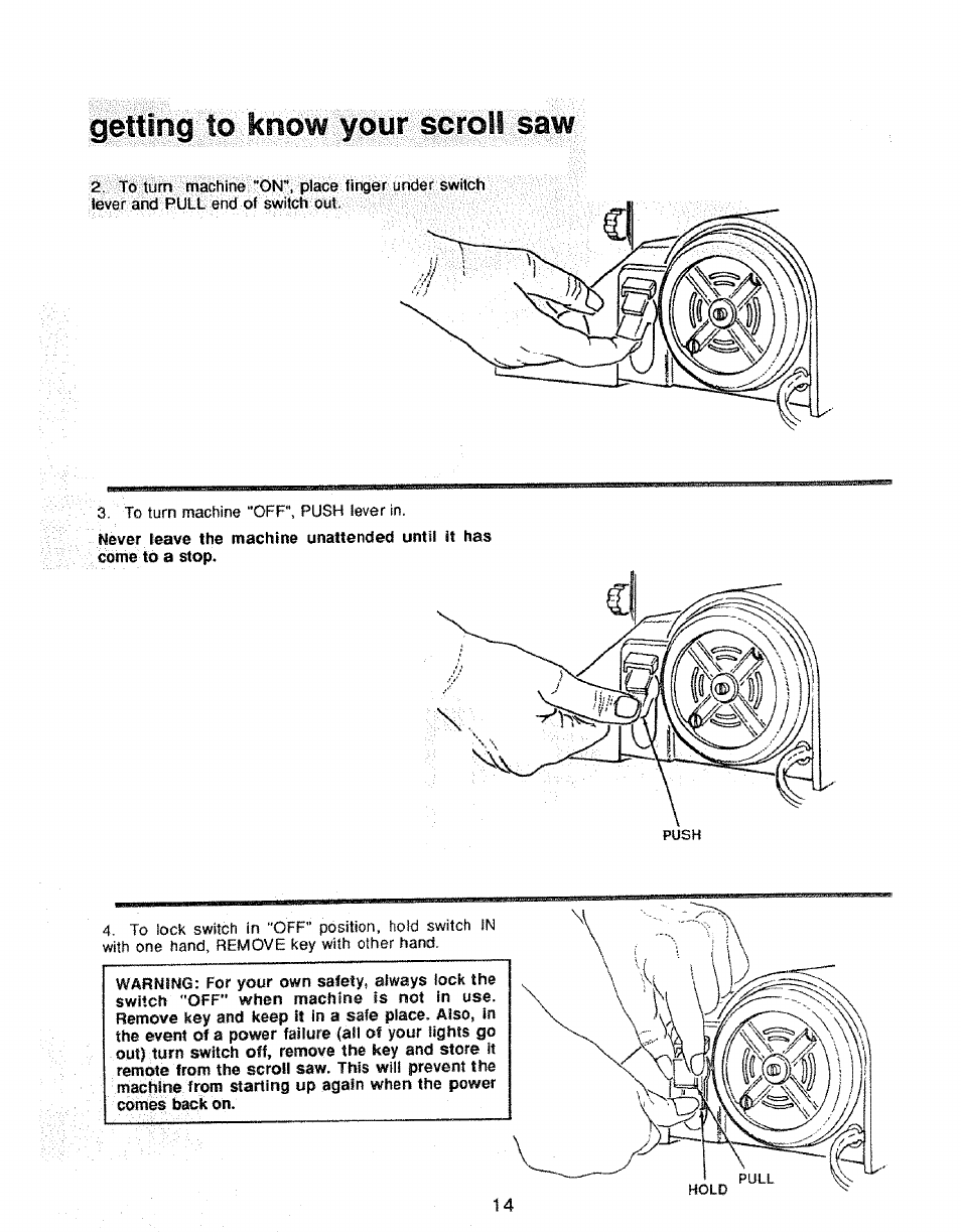 Getting to know your scroll saw | Sears 113.235501 User Manual | Page 14 / 22