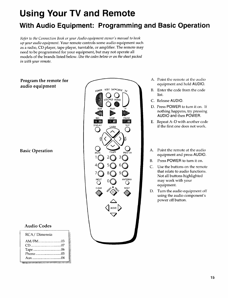 Using your tv and remote | Sears 274.4394859 User Manual | Page 17 / 32
