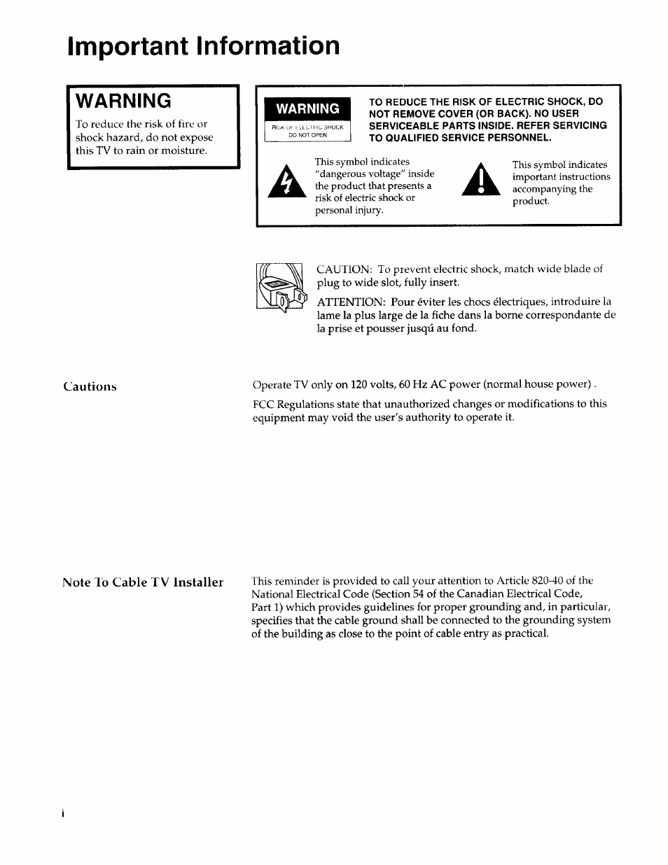 Important information, Warning | Sears 274.4394859 User Manual | Page 2 / 32