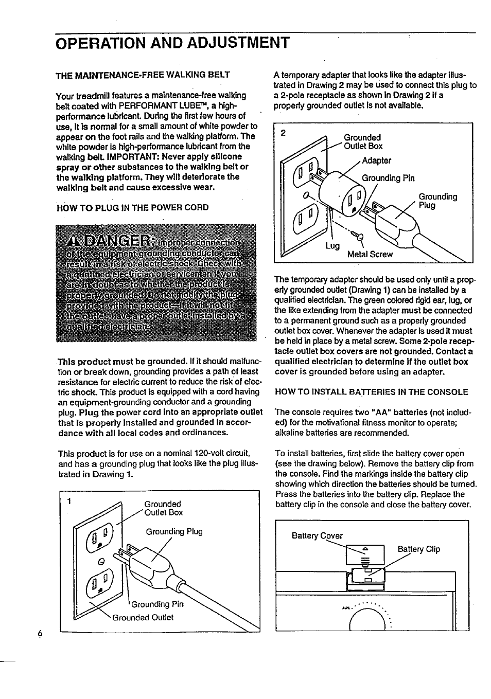 Operation and adjustment | Sears 831.29723 User Manual | Page 6 / 16