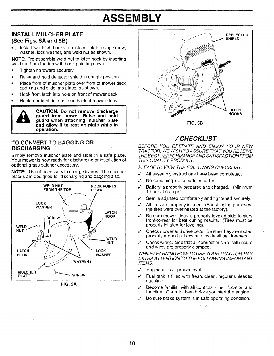 Assembly, Checklist | Sears 917.25051 User Manual | Page 10 / 64