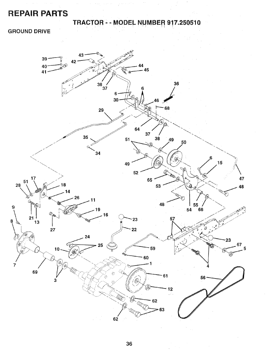 Repair parts | Sears 917.25051 User Manual | Page 36 / 64