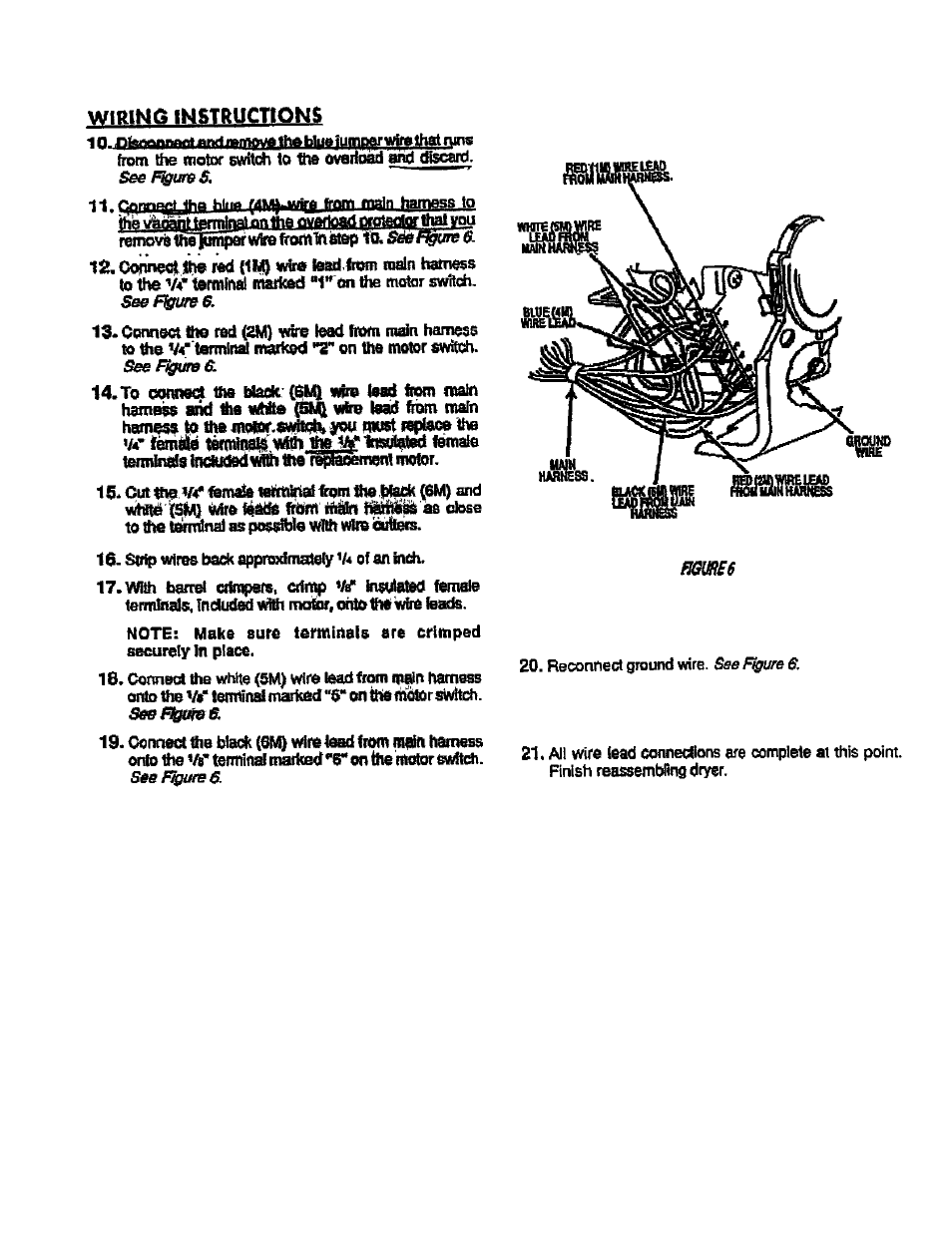 Wiring instructions | Sears 279827 User Manual | Page 4 / 4