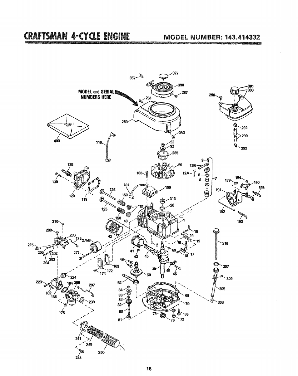 Craftsman 4-cycii engine | Sears 917.383223 User Manual | Page 18 / 24