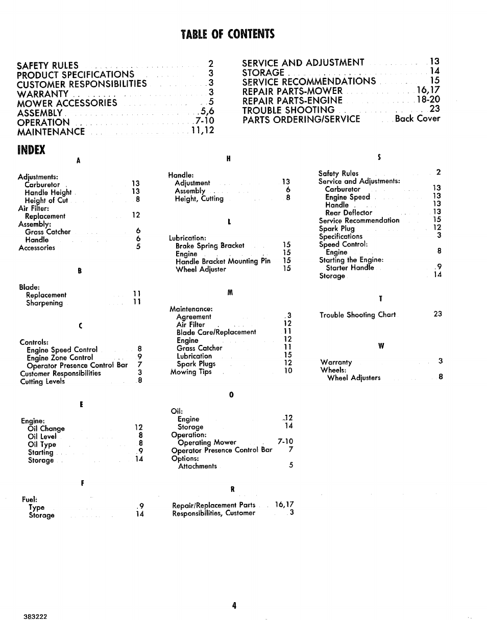 Of continis | Sears 917.383223 User Manual | Page 4 / 24