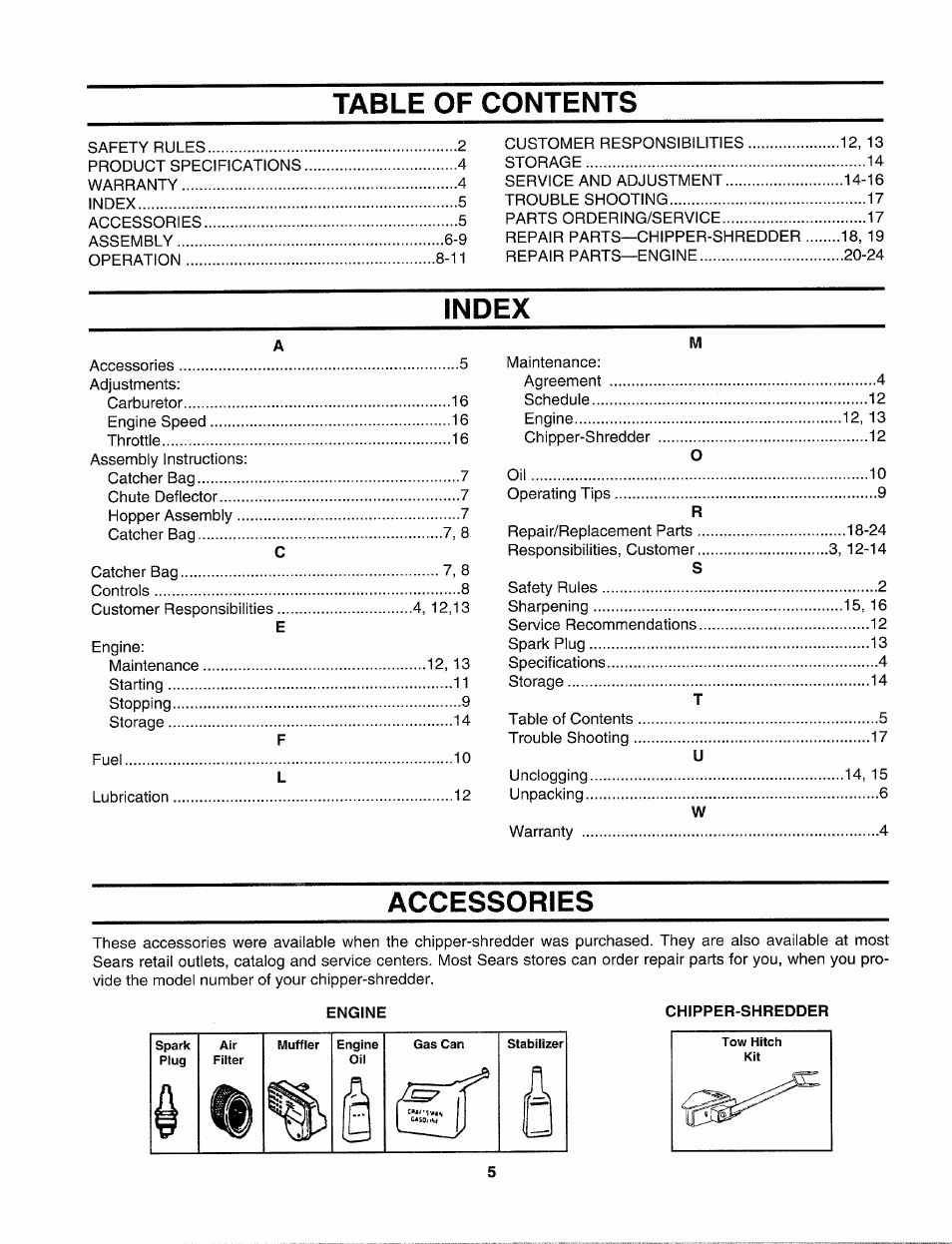 Sears Craftsman 247-795890 User Manual | Page 5 / 42