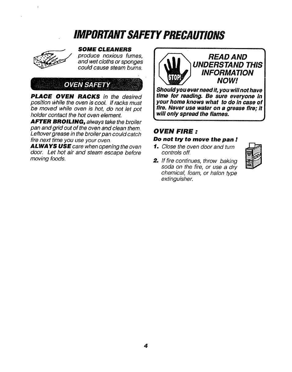 Important safety precautions, Read and understand this information now | Sears 911. 47169 User Manual | Page 4 / 23