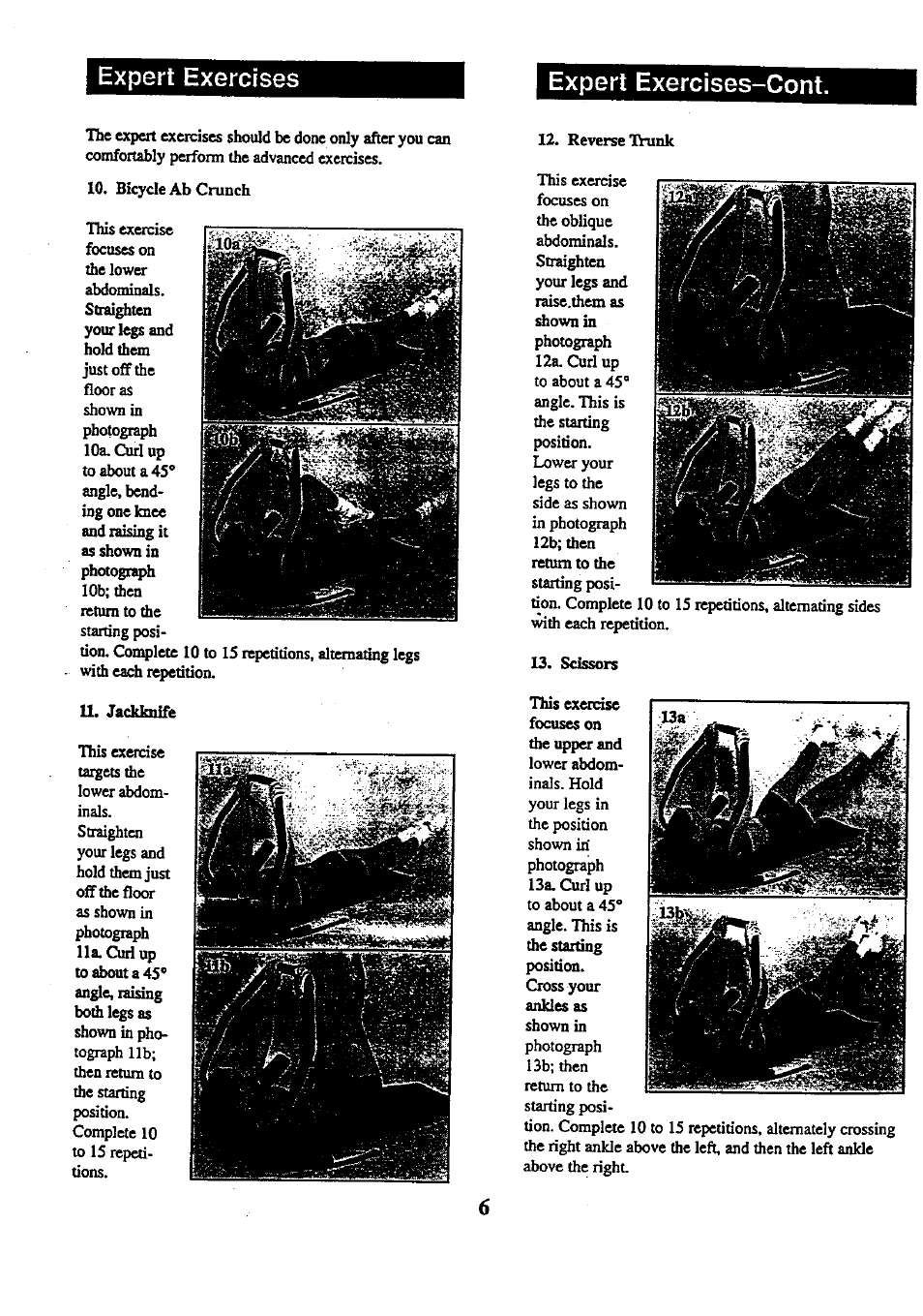 Expert exercises expert exercises-cont | Sears 831.280781 User Manual | Page 6 / 8