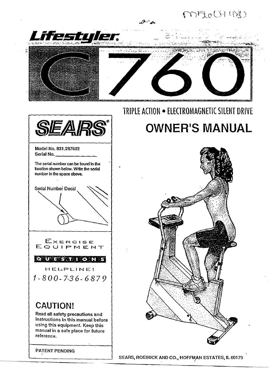 Sears 831.287602 User Manual | 16 pages