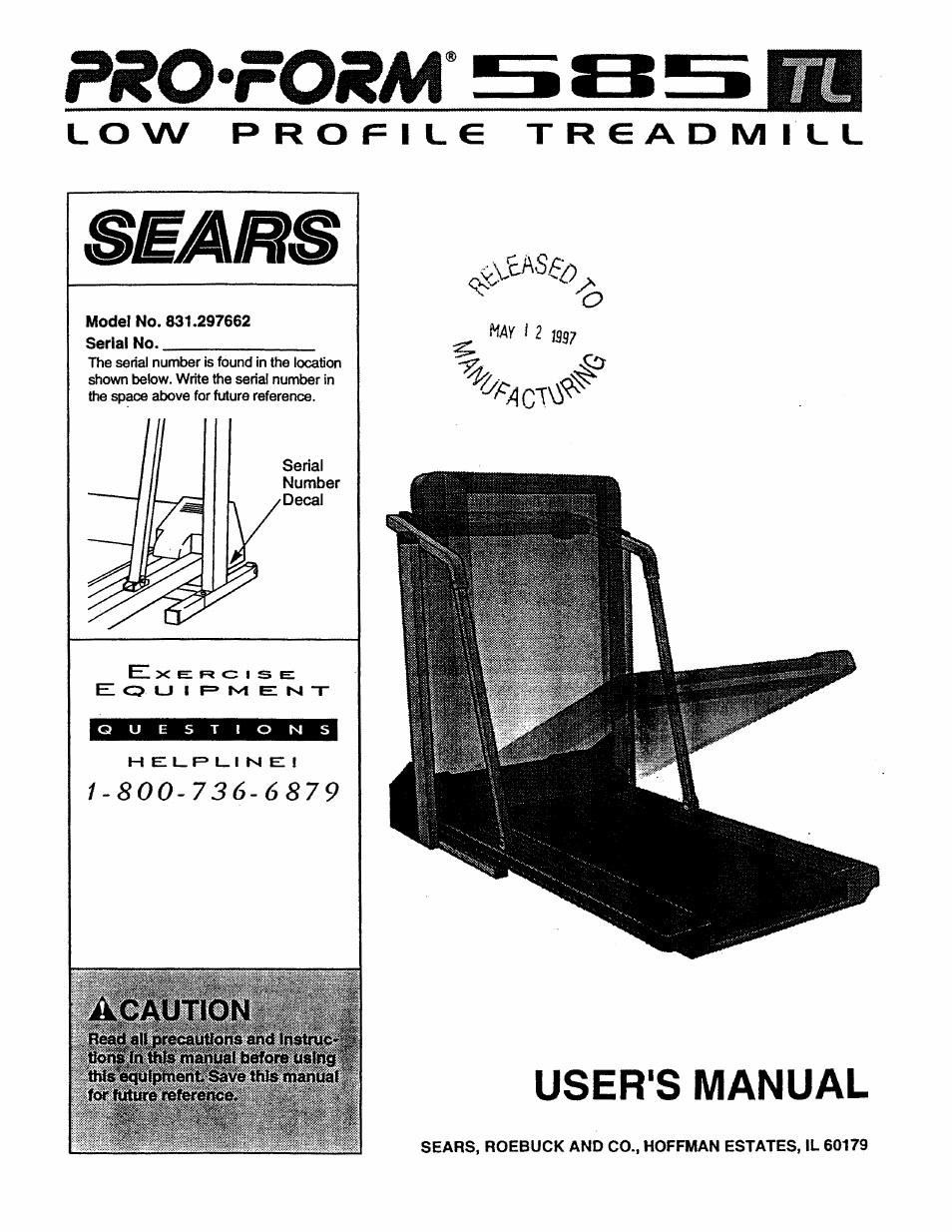 Sears PRO FORM 585 831.297662 User Manual | 19 pages