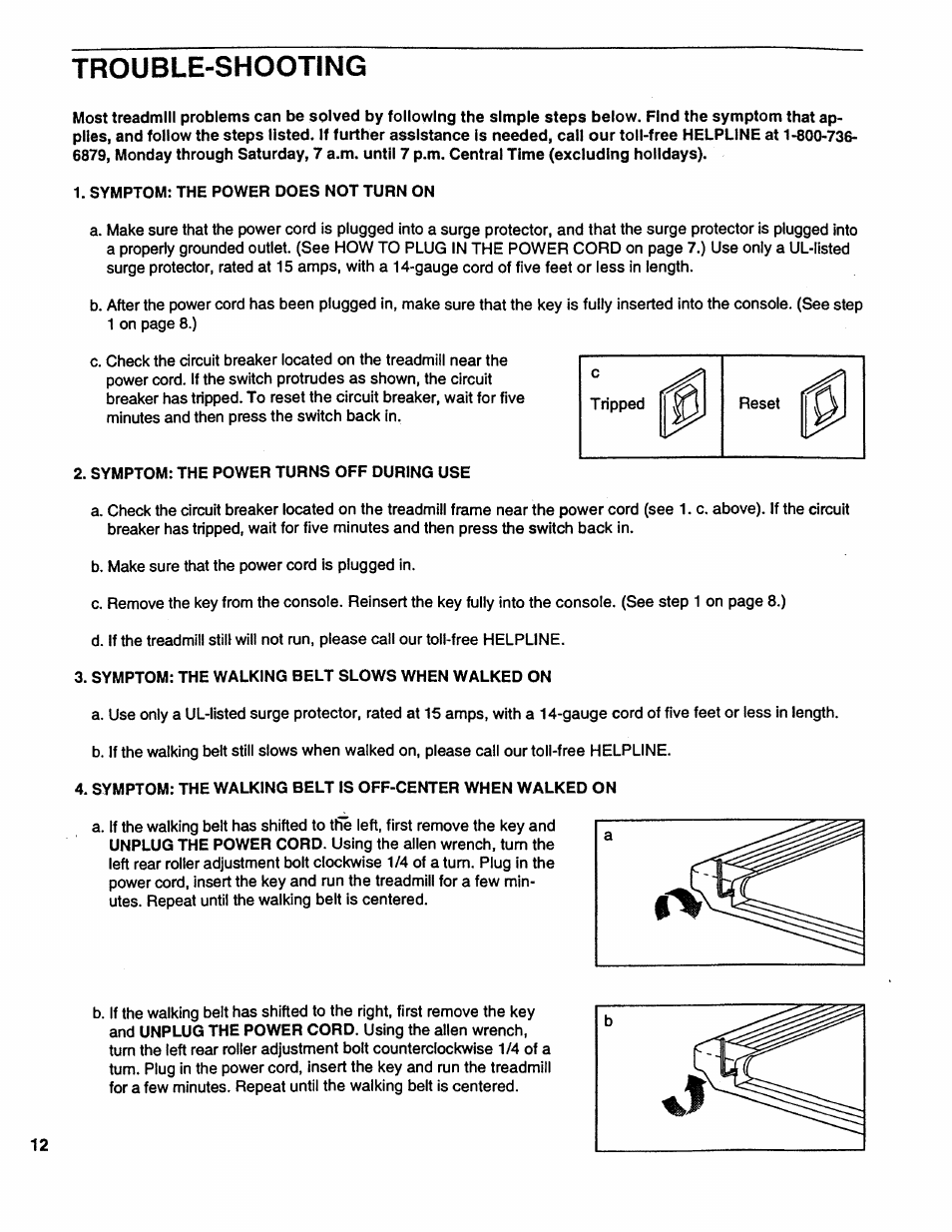 Trouble-shooting | Sears PRO FORM 585 831.297662 User Manual | Page 12 / 19