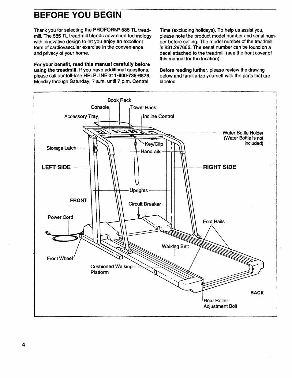 Before you begin | Sears PRO FORM 585 831.297662 User Manual | Page 4 / 19