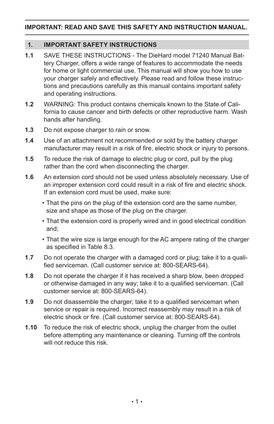 Sears 200.71240 User Manual | Page 3 / 19