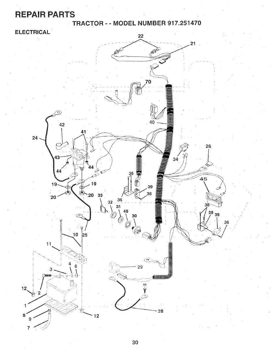 Repair parts | Sears 917.25147 User Manual | Page 30 / 56