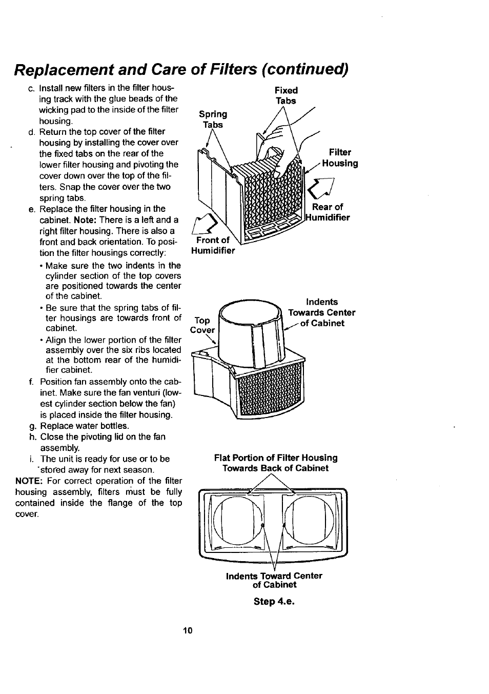 Replacement and care of filters (continued) | Sears KEMORE 758.144533 User Manual | Page 10 / 16