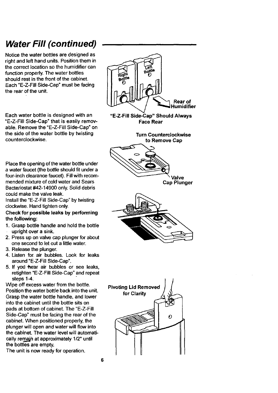 Water fill (continued) | Sears KEMORE 758.144533 User Manual | Page 6 / 16