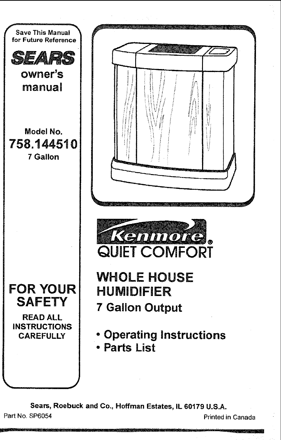 Sears 758.14451 User Manual | 16 pages