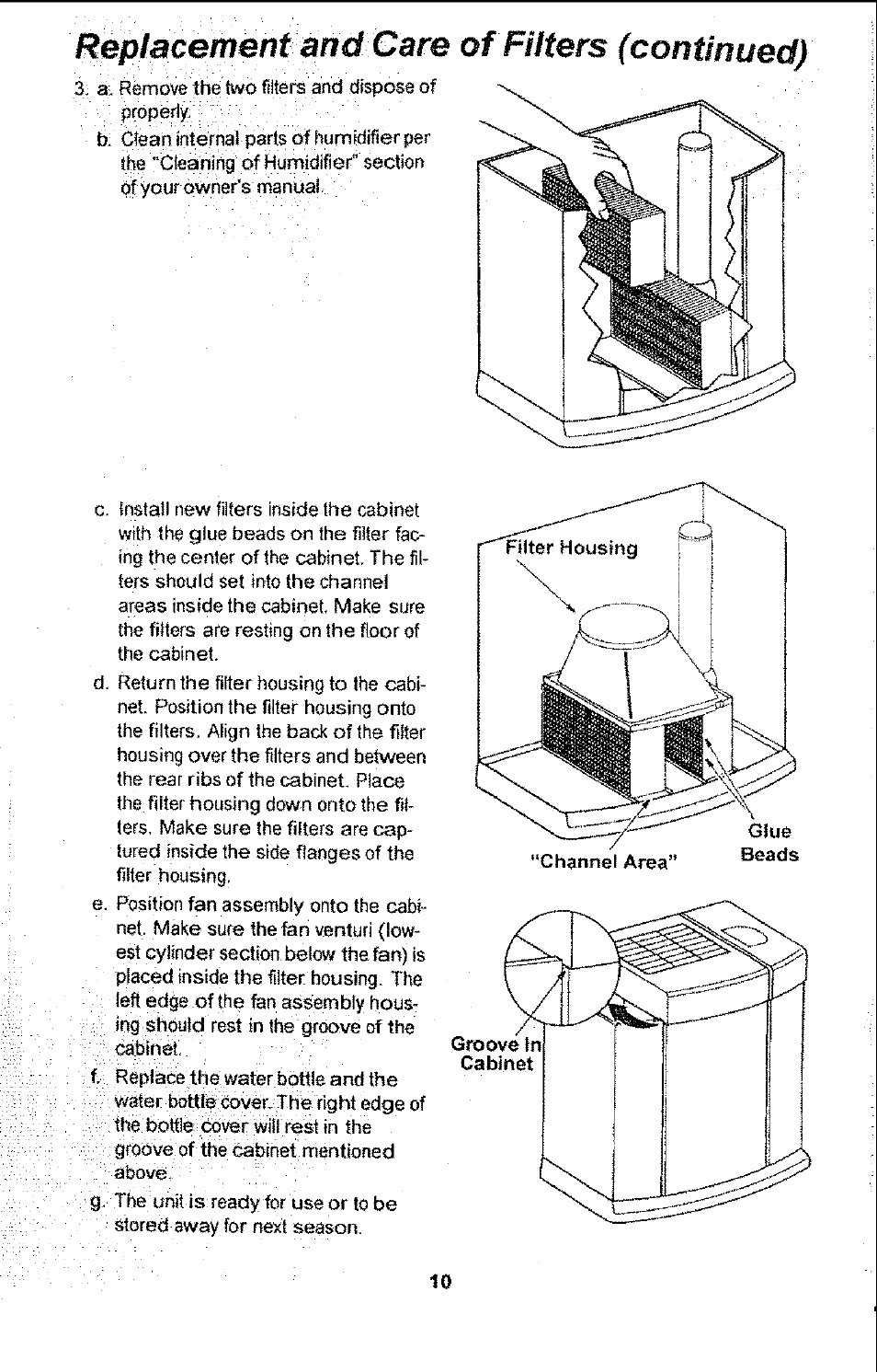 Replacement md cam of filters (continued) | Sears 758.14451 User Manual | Page 10 / 16