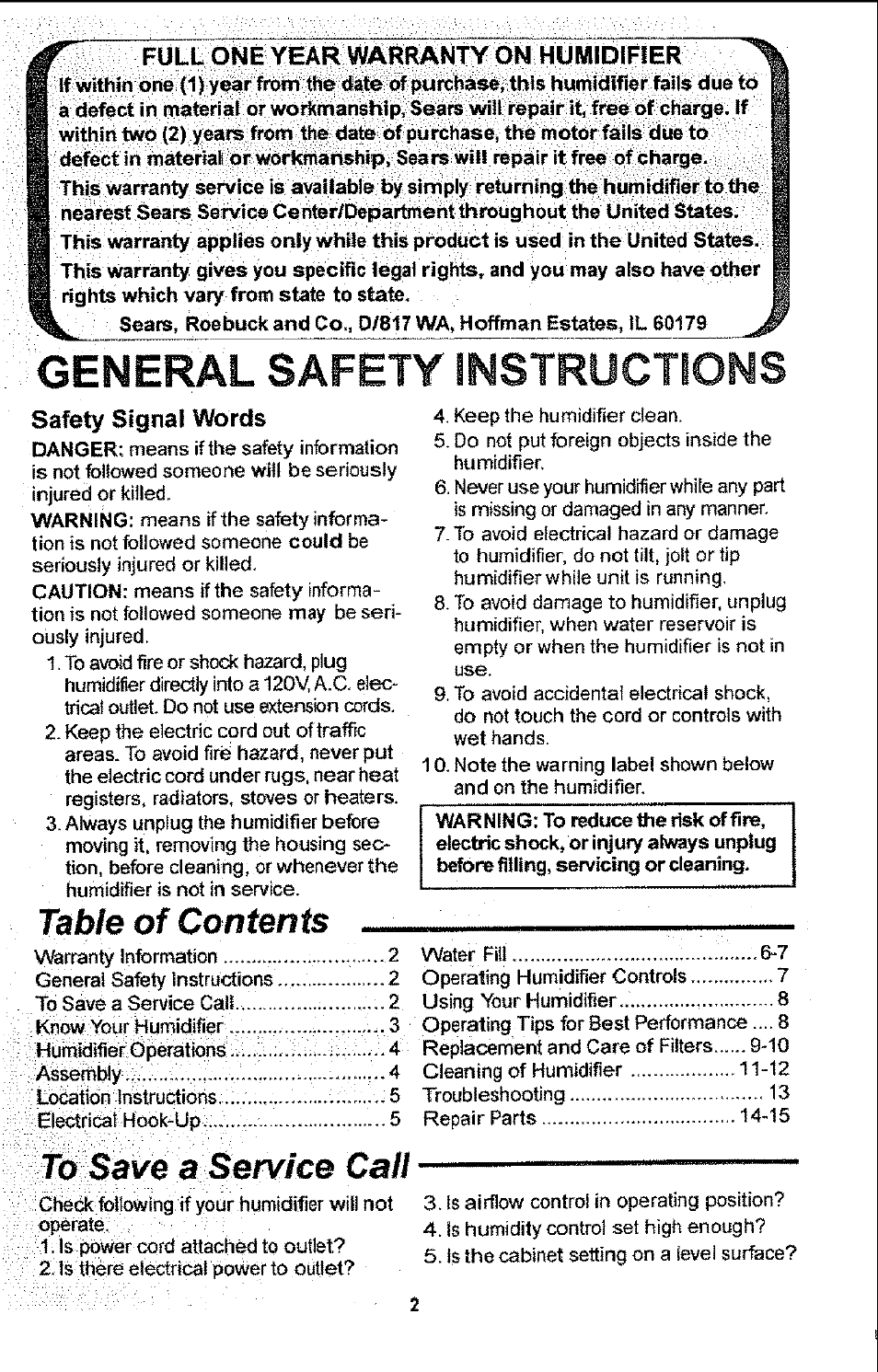 Sears 758.14451 User Manual | Page 2 / 16