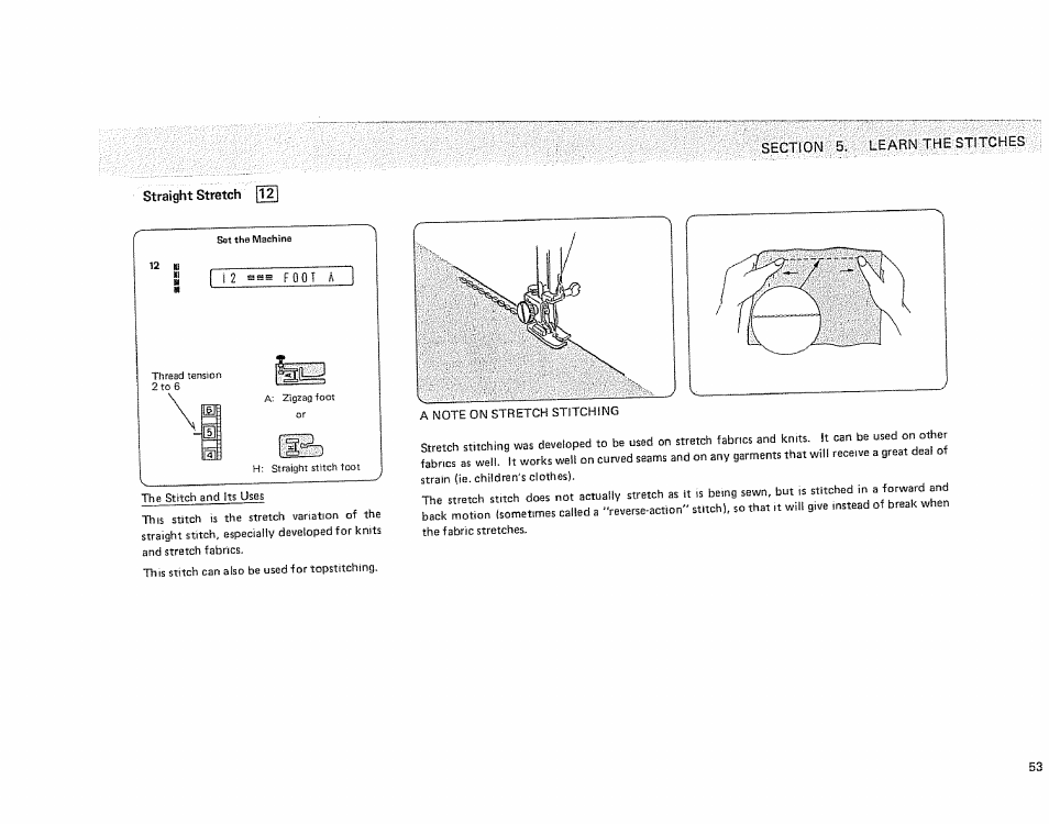Straight stretch | Sears KENMORE 385.1915 User Manual | Page 55 / 108