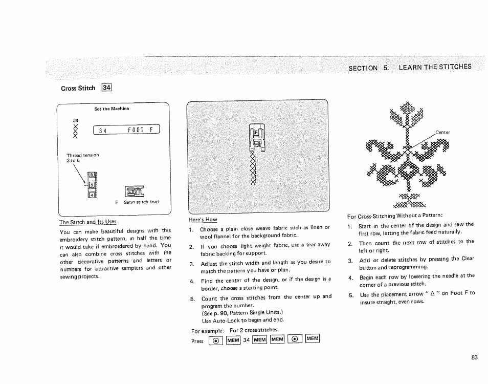 Cross stitch |3 | Sears KENMORE 385.1915 User Manual | Page 85 / 108