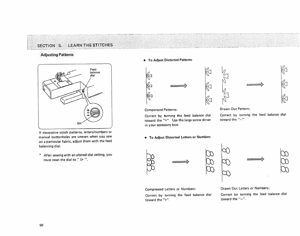 Section 5.. learn the stitches adjiisting patterps, Cx) co 1 oo co oo co | Sears KENMORE 385.1915 User Manual | Page 98 / 108