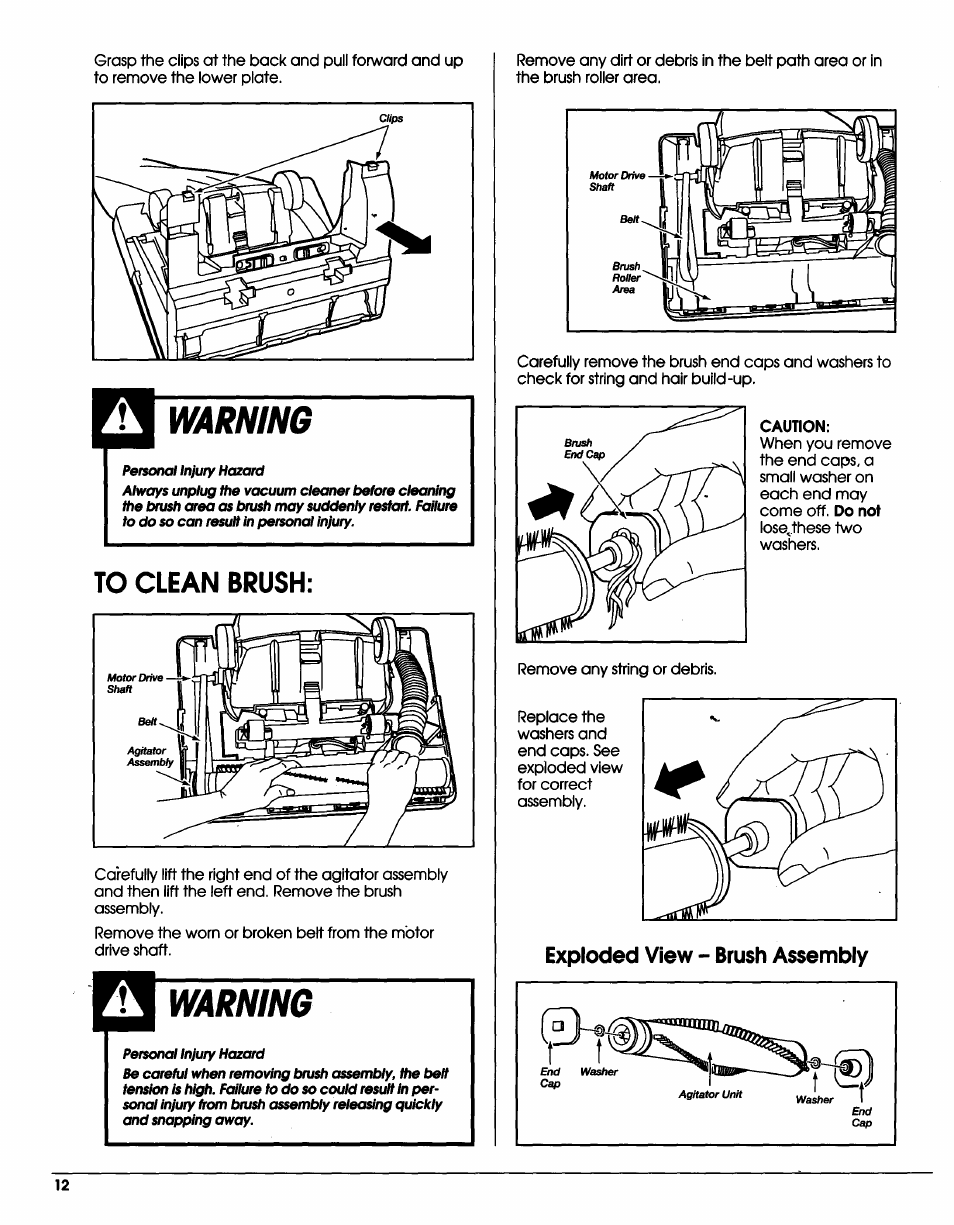 Warning | Sears Vacuum Cleaner User Manual | Page 13 / 18