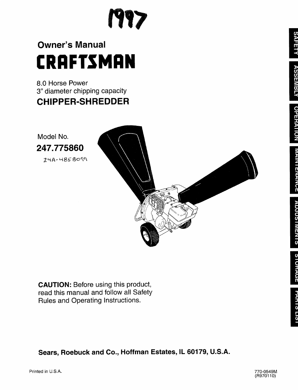 Sears Craftsman 247.77586 User Manual | 46 pages