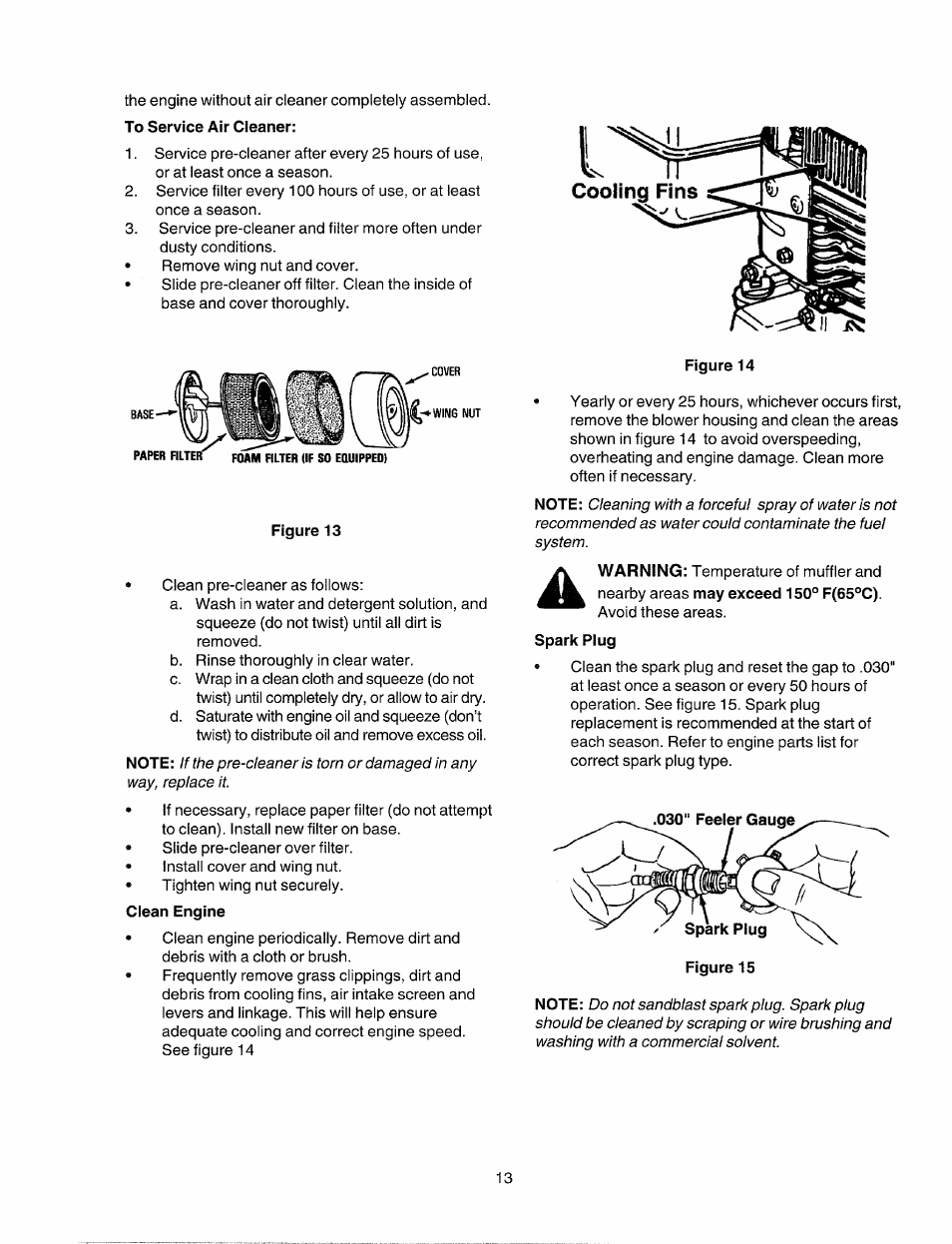 Cooling fins | Sears Craftsman 247.77586 User Manual | Page 13 / 46